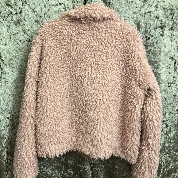 LC Lauren Conrad Cropped Faux-Fur Jacket Sz XL - Picture 8 of 8
